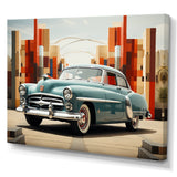 Cubist 1950s Car Vintage Evolution - Car Vintage Canvas Wall Art