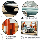 Cubist 1950s Car Vintage Evolution - Car Vintage Canvas Wall Art