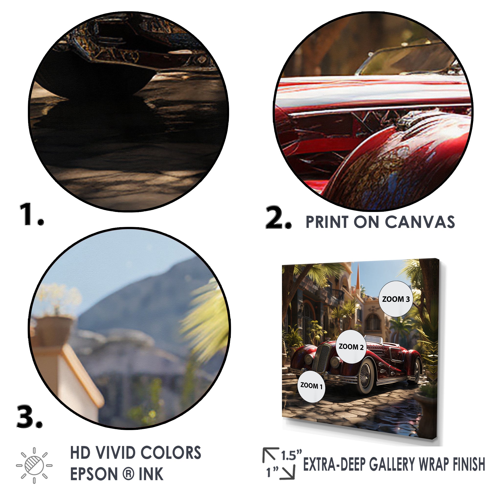 Expressionist Vintage Car Spirit - Car Vintage Canvas Wall Art