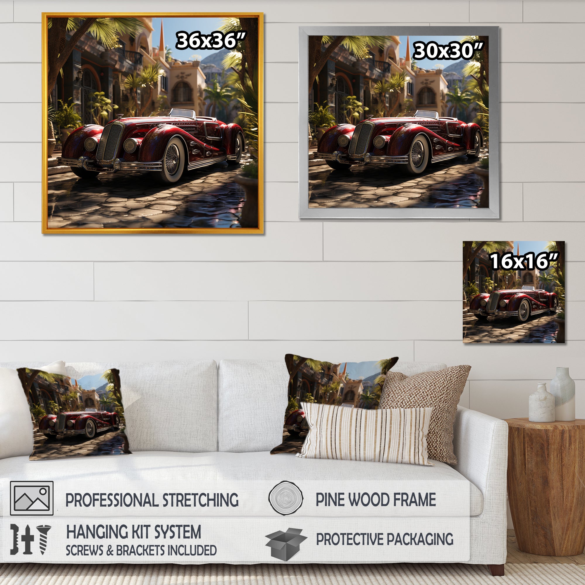 Expressionist Vintage Car Spirit - Car Vintage Canvas Wall Art