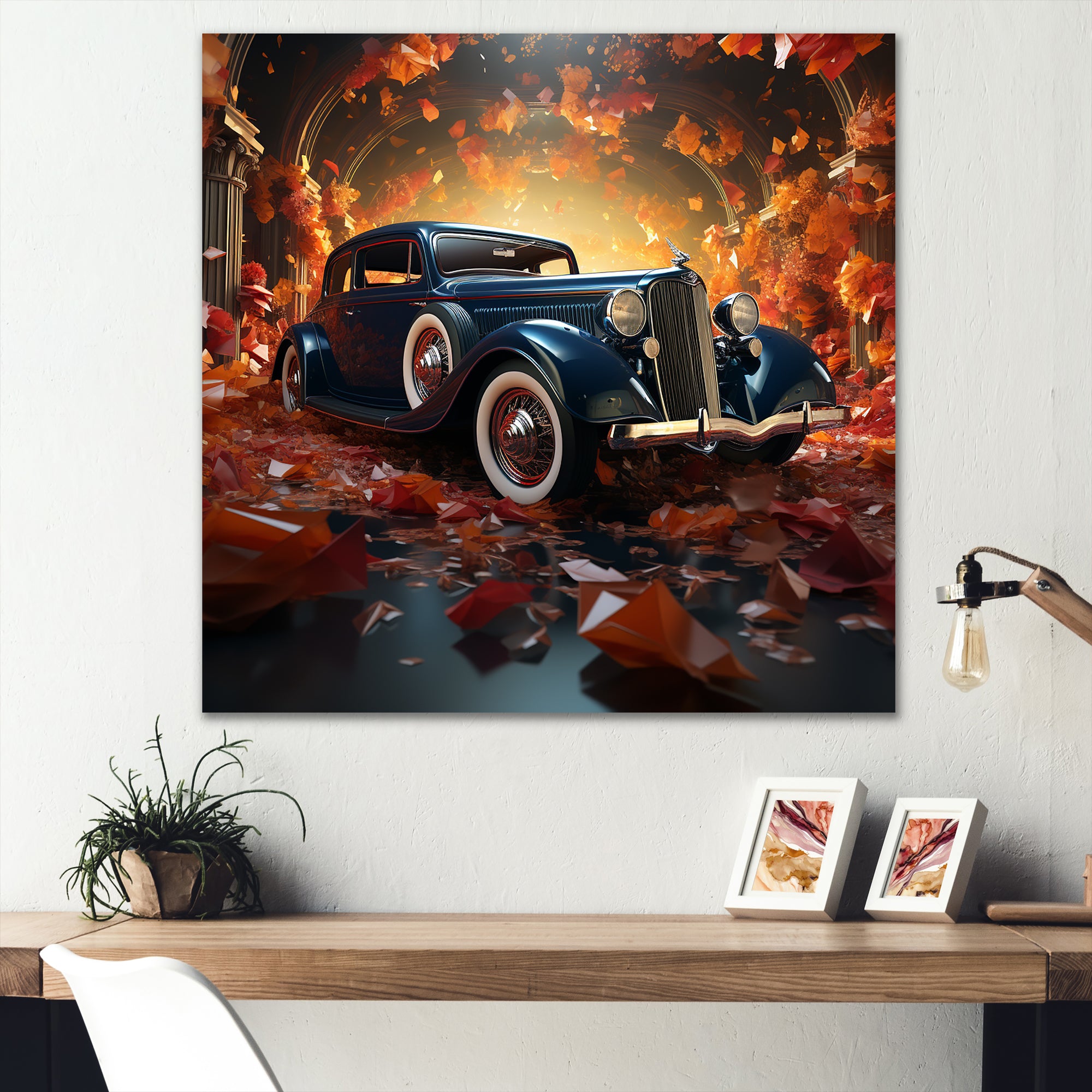 Expressionist Car Vintage Verve - Car Vintage Canvas Wall Art