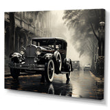 1950s Car Monochrome Vintage - Car Vintage Canvas Wall Art