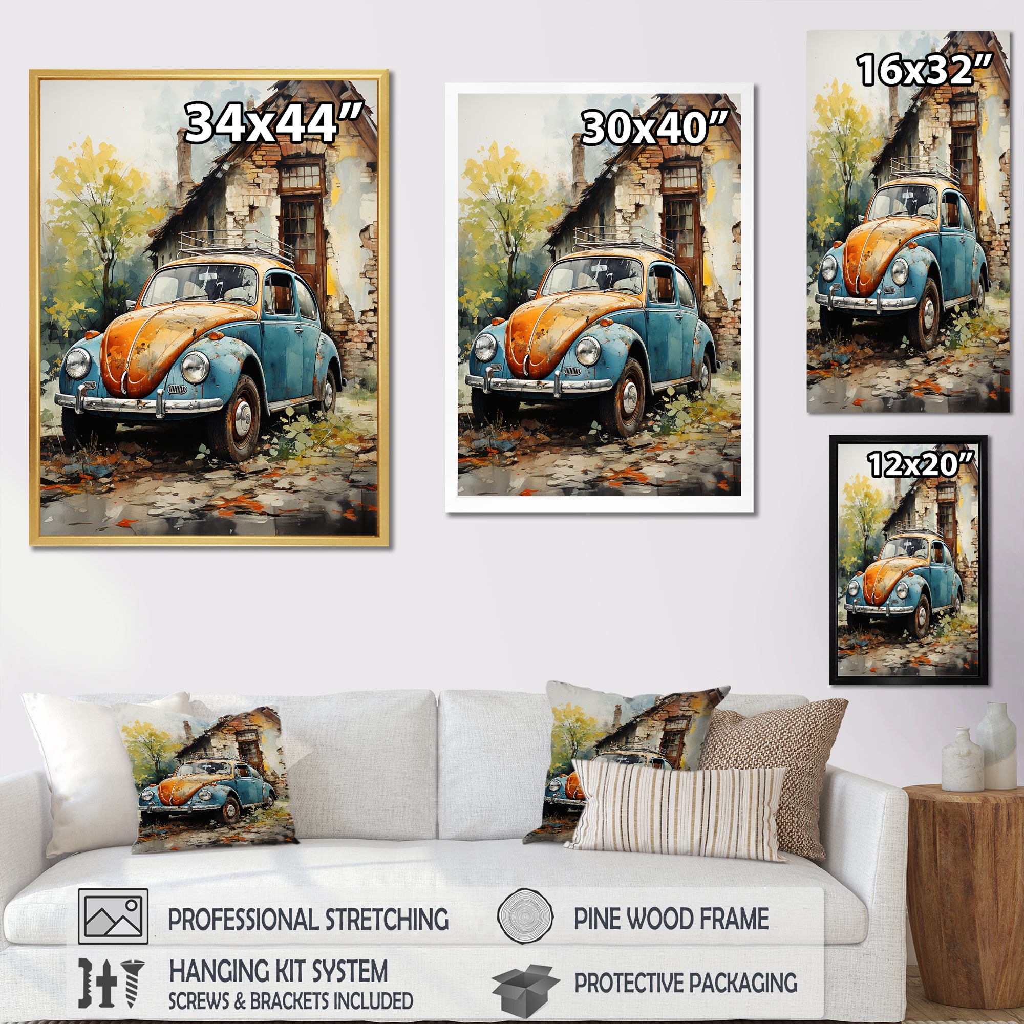 Symbolic German Car Charm - Car Vintage Canvas Wall Art