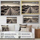 Rail Track In Monochrome Canyon - Train Canvas Wall Art