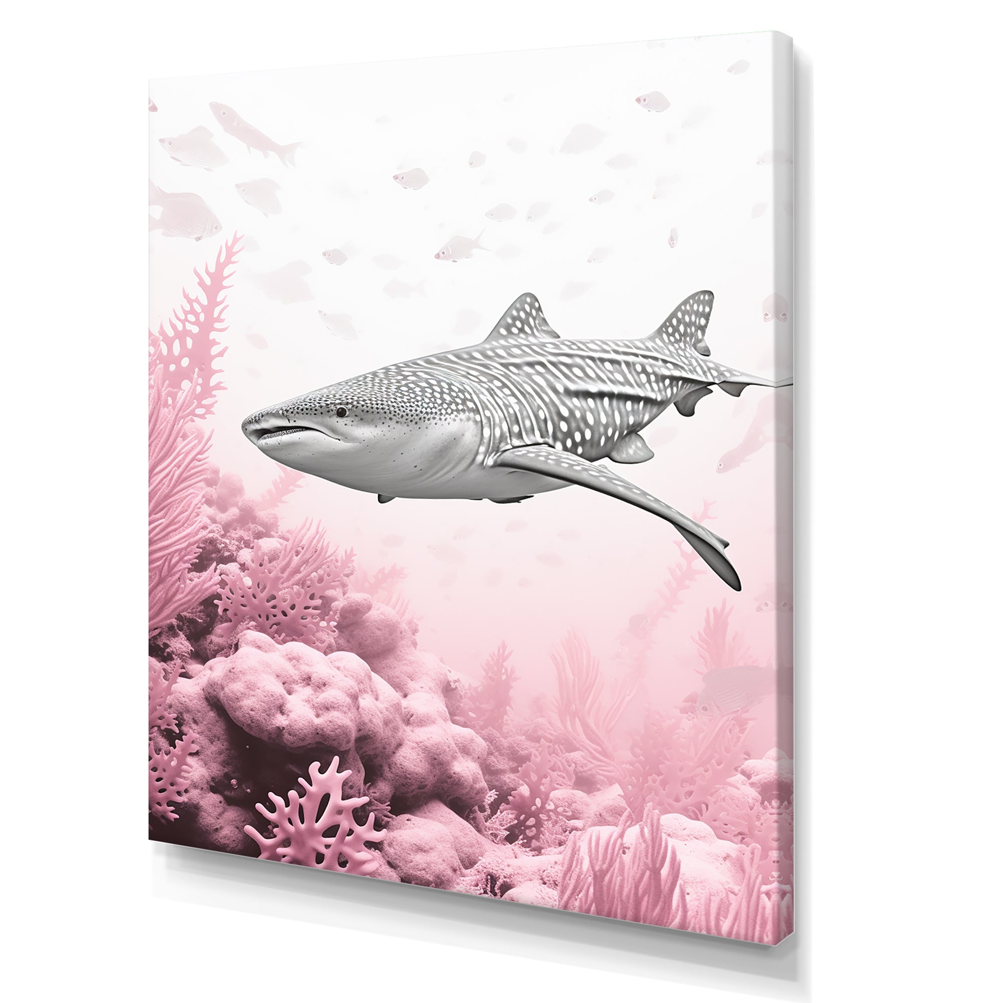 Pink And Grey Shark Dance - Shark Wall Decor