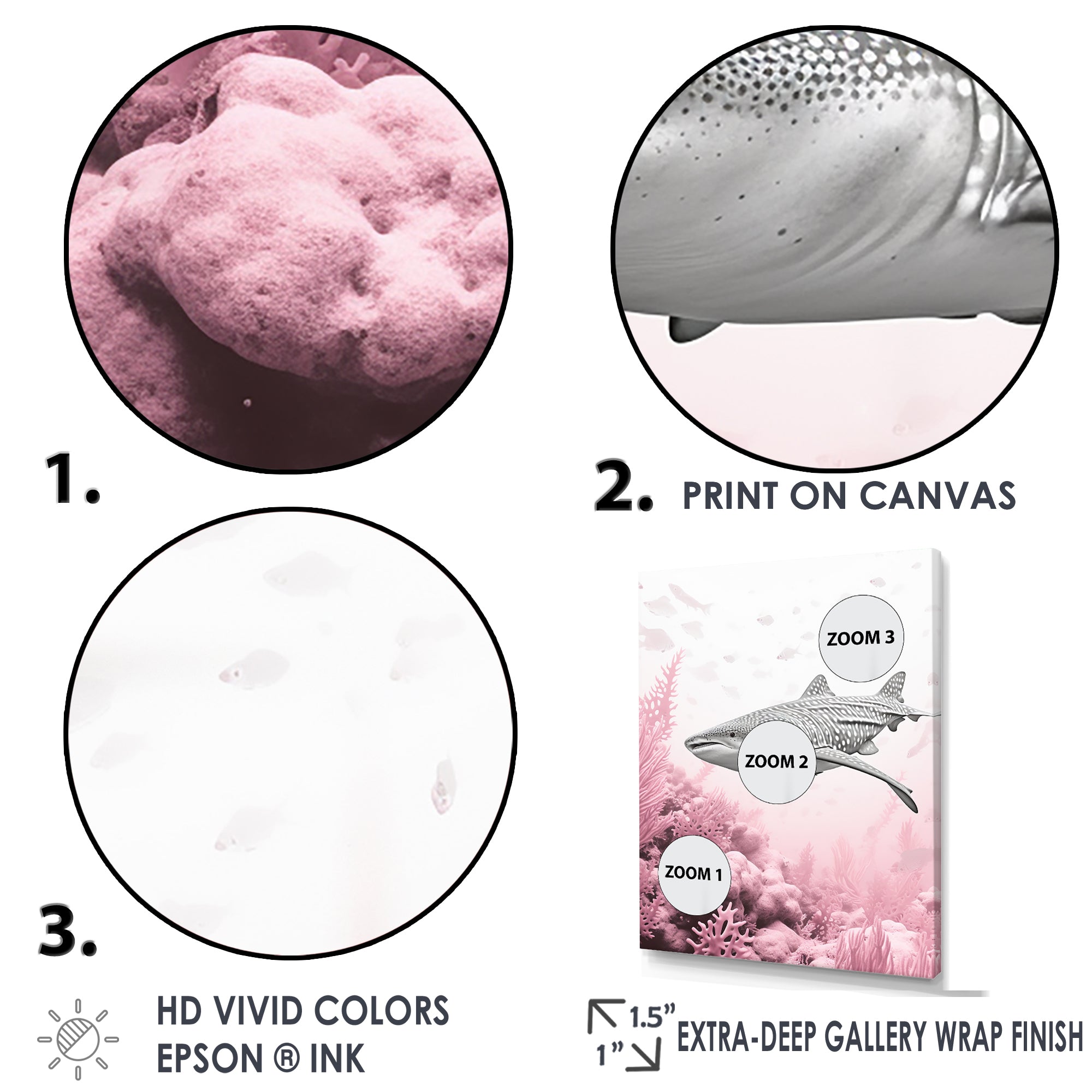 Pink And Grey Shark Dance - Shark Wall Decor