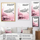 Pink And Grey Shark Dance - Shark Wall Decor