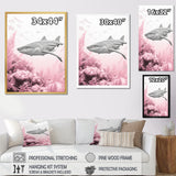 Pink And Grey Shark Dance - Shark Wall Decor