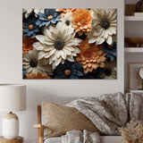 White And Orange Daisy Florescence Radiance - Floral Canvas Wall Art