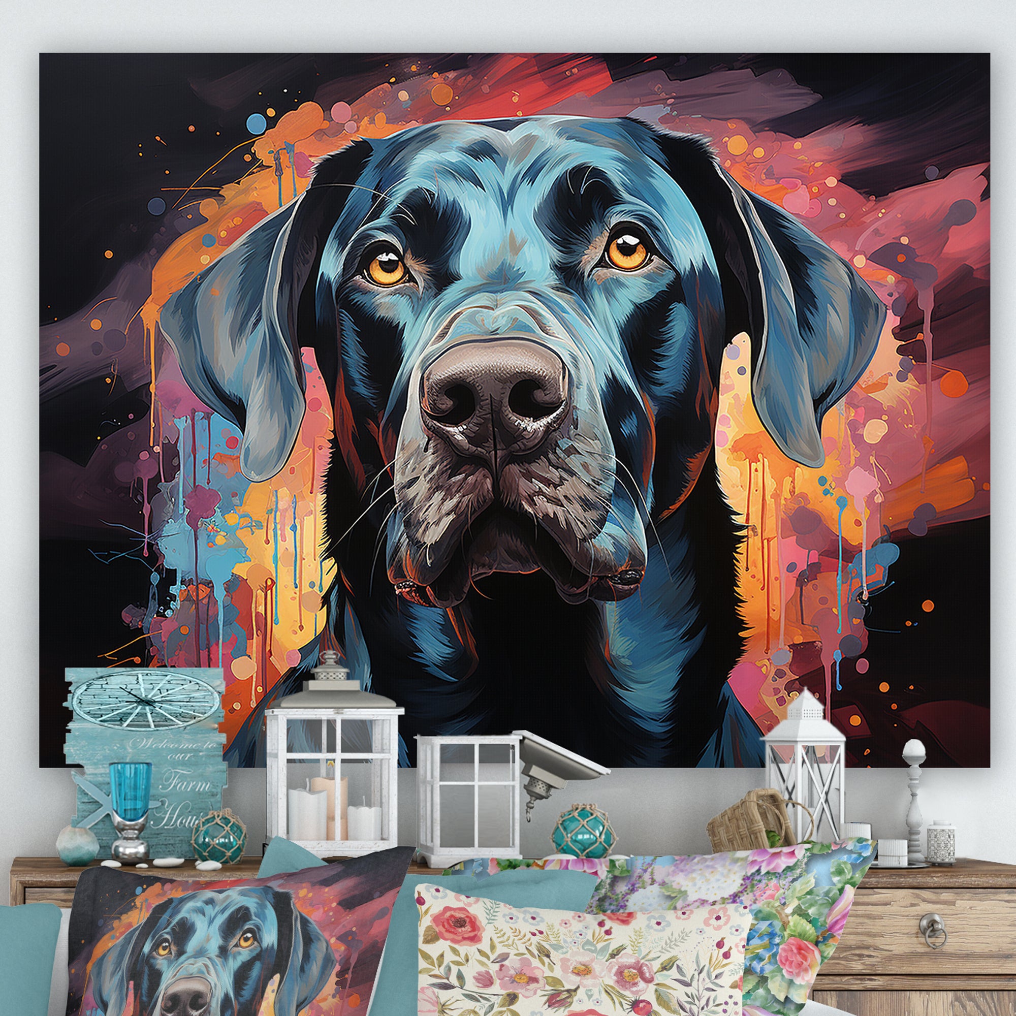 Dog Great Dane Grace - Dog Framed Canvas Art