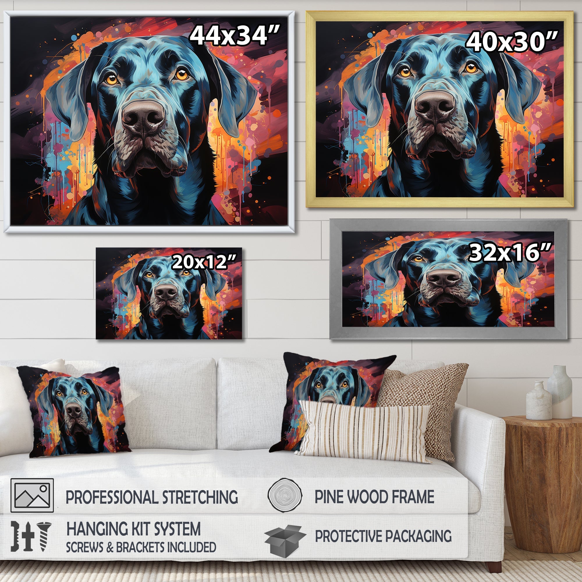 Dog Great Dane Grace - Dog Framed Canvas Art