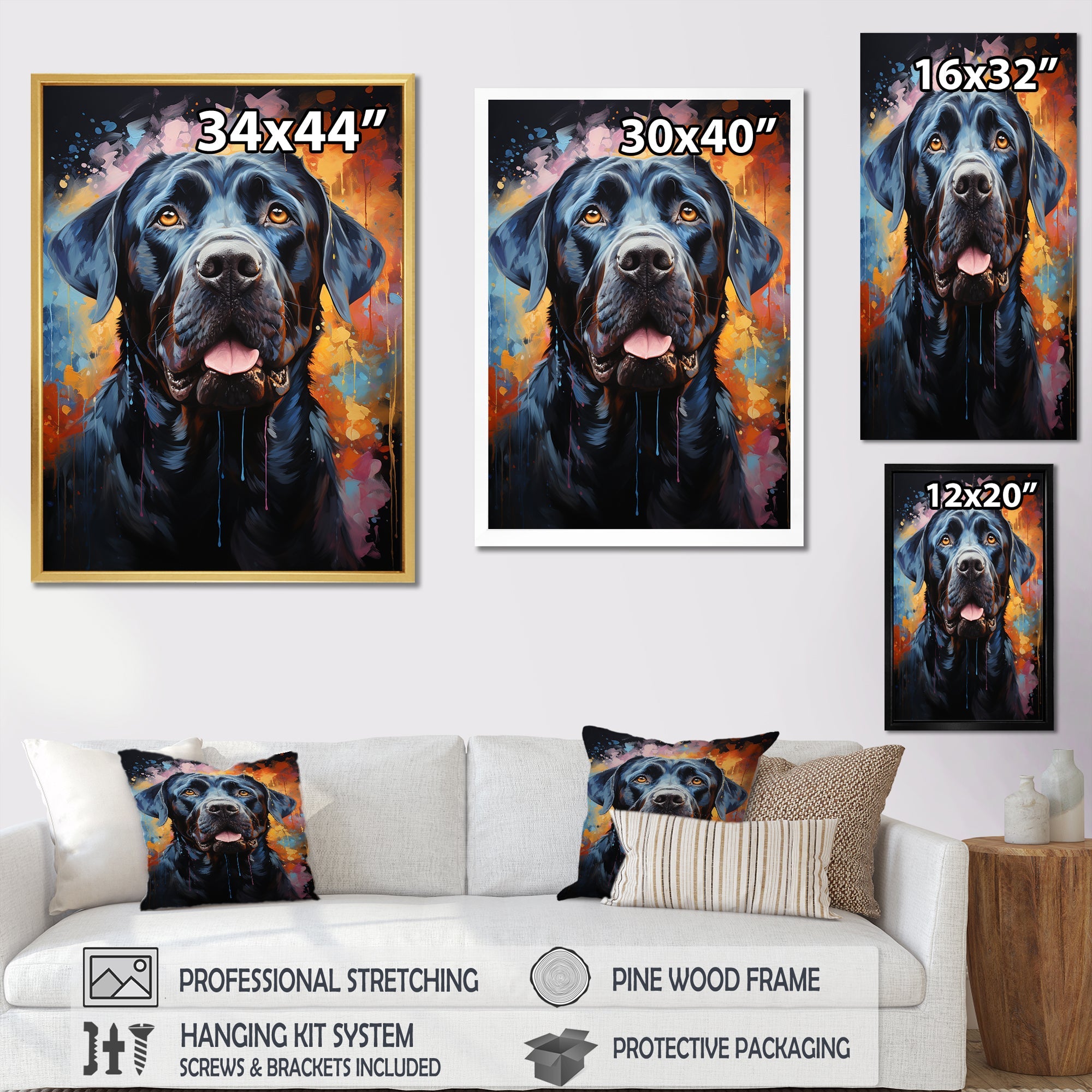 Popart Mastiff Majesty - Blue Dog Wall Art
