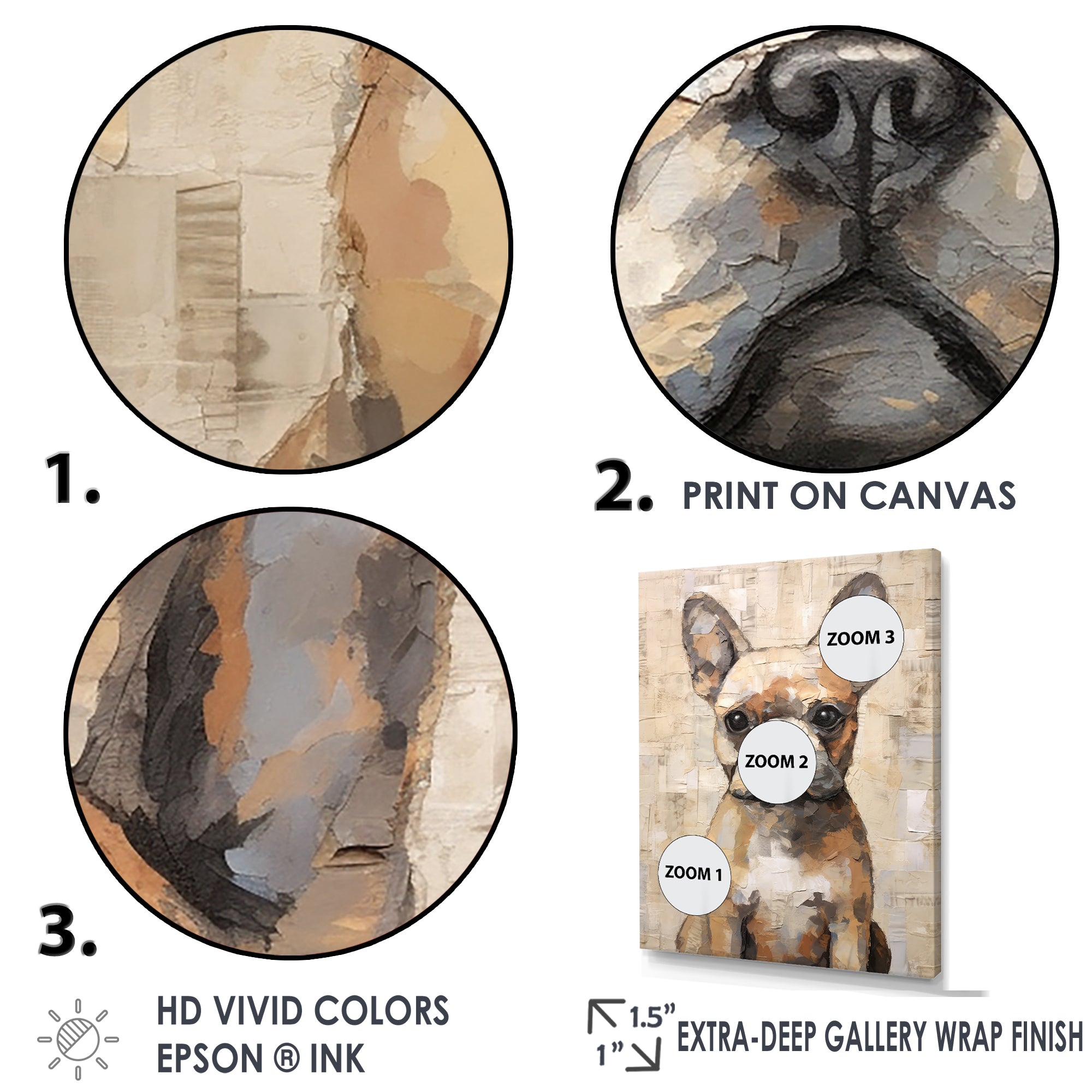 Boston Terrier Playful Portrait - Dog Wall Decor