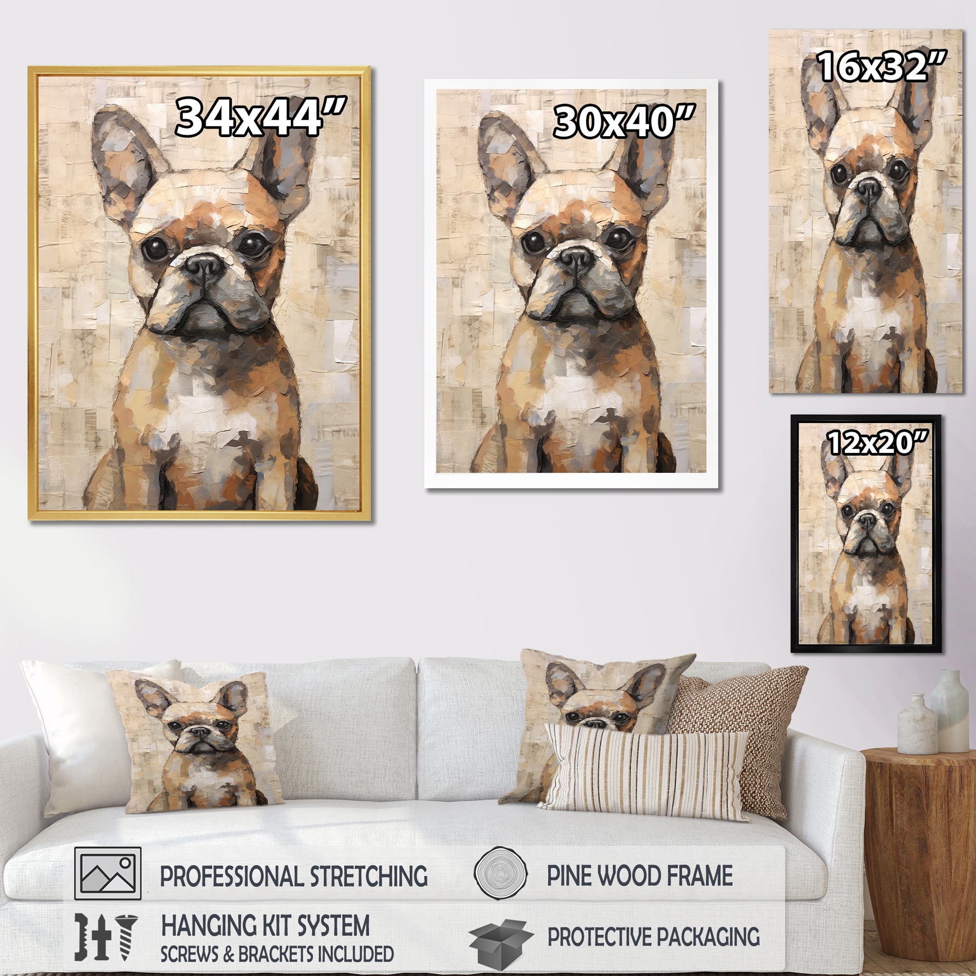 Boston Terrier Playful Portrait - Dog Wall Decor
