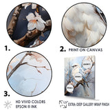 Peaceful Winged Beauty - Bird Floral Living Room Wall Art