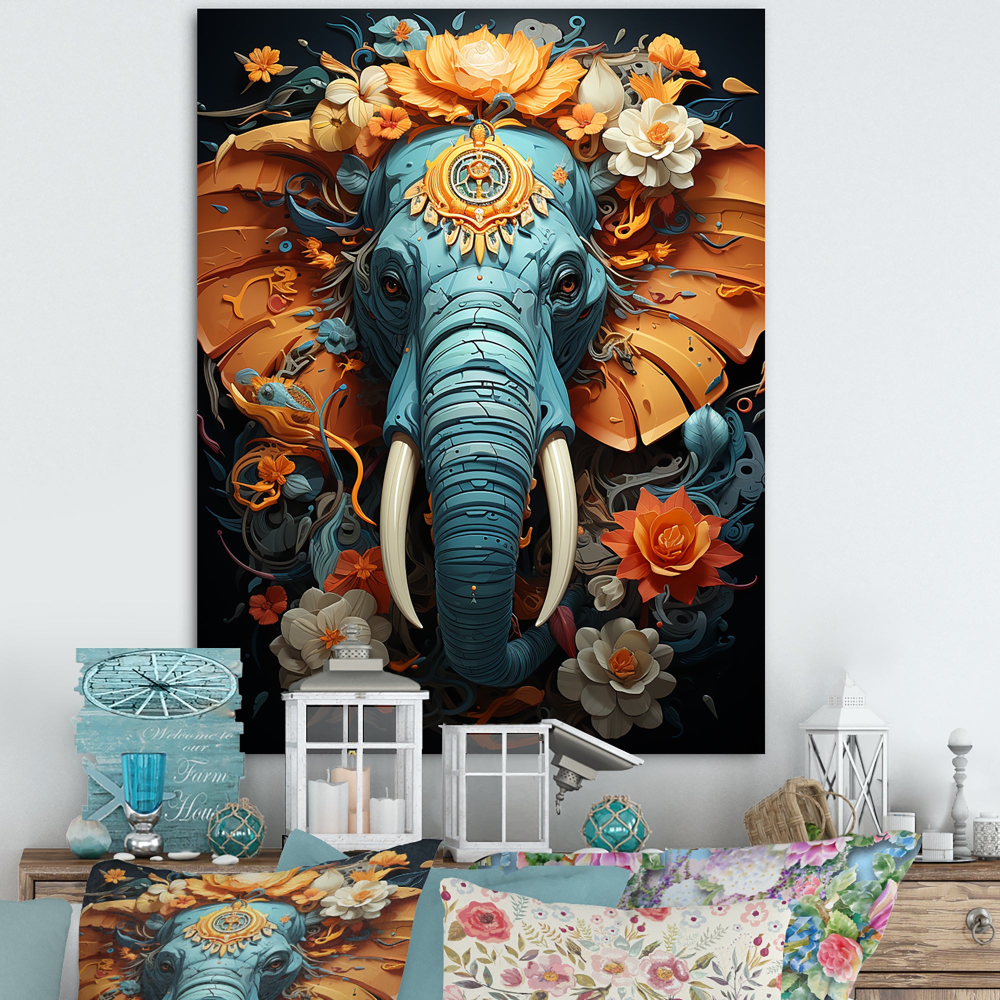 Urban Graffiti Pachyderms - Elephant Home Decor Art