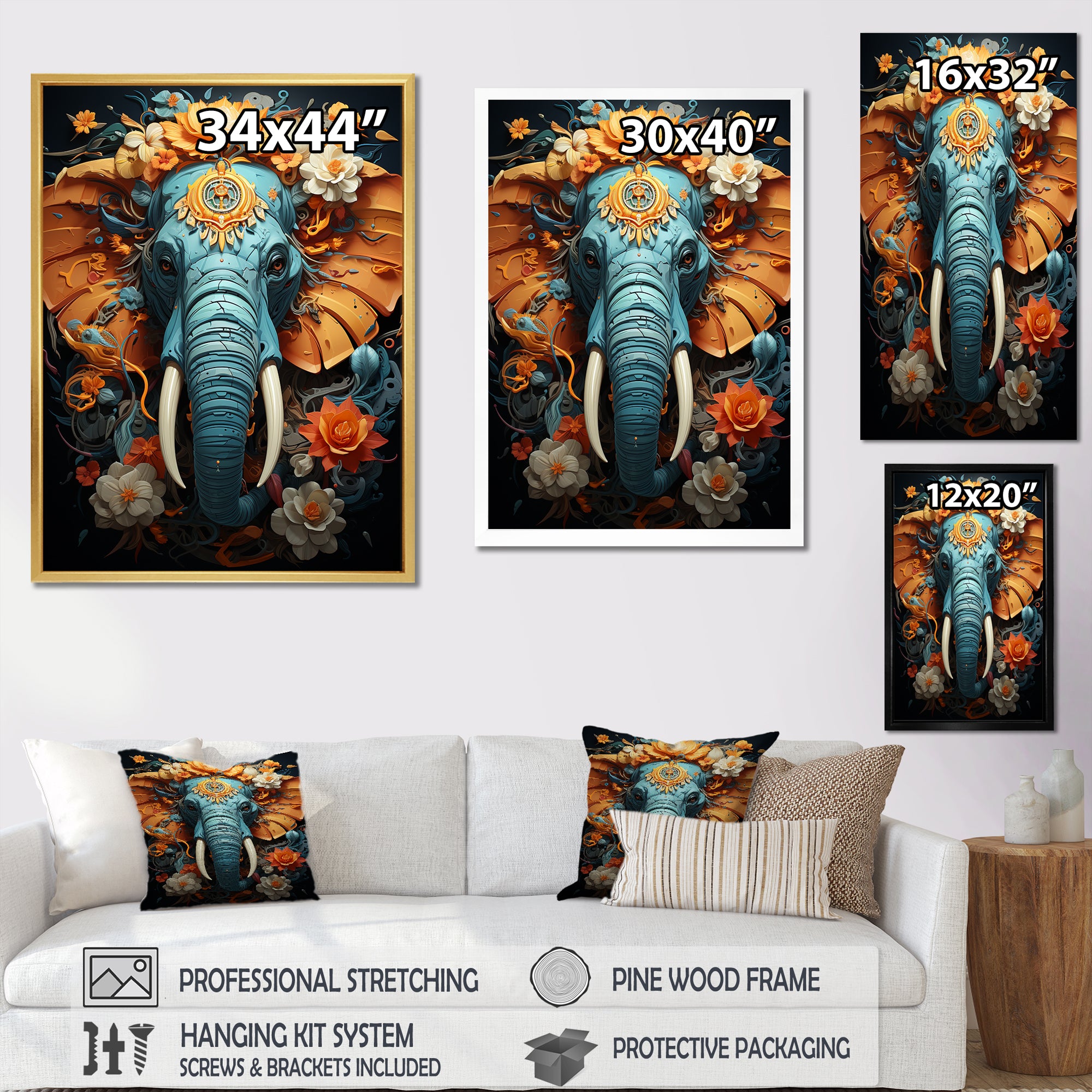 Urban Graffiti Pachyderms - Elephant Home Decor Art