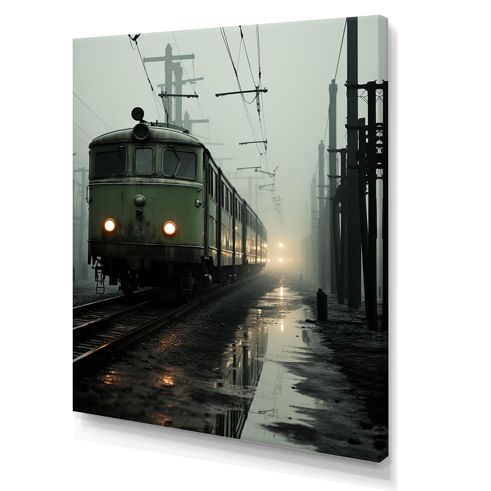 Comforting Moody Train Journey - Train Canvas Wall Art