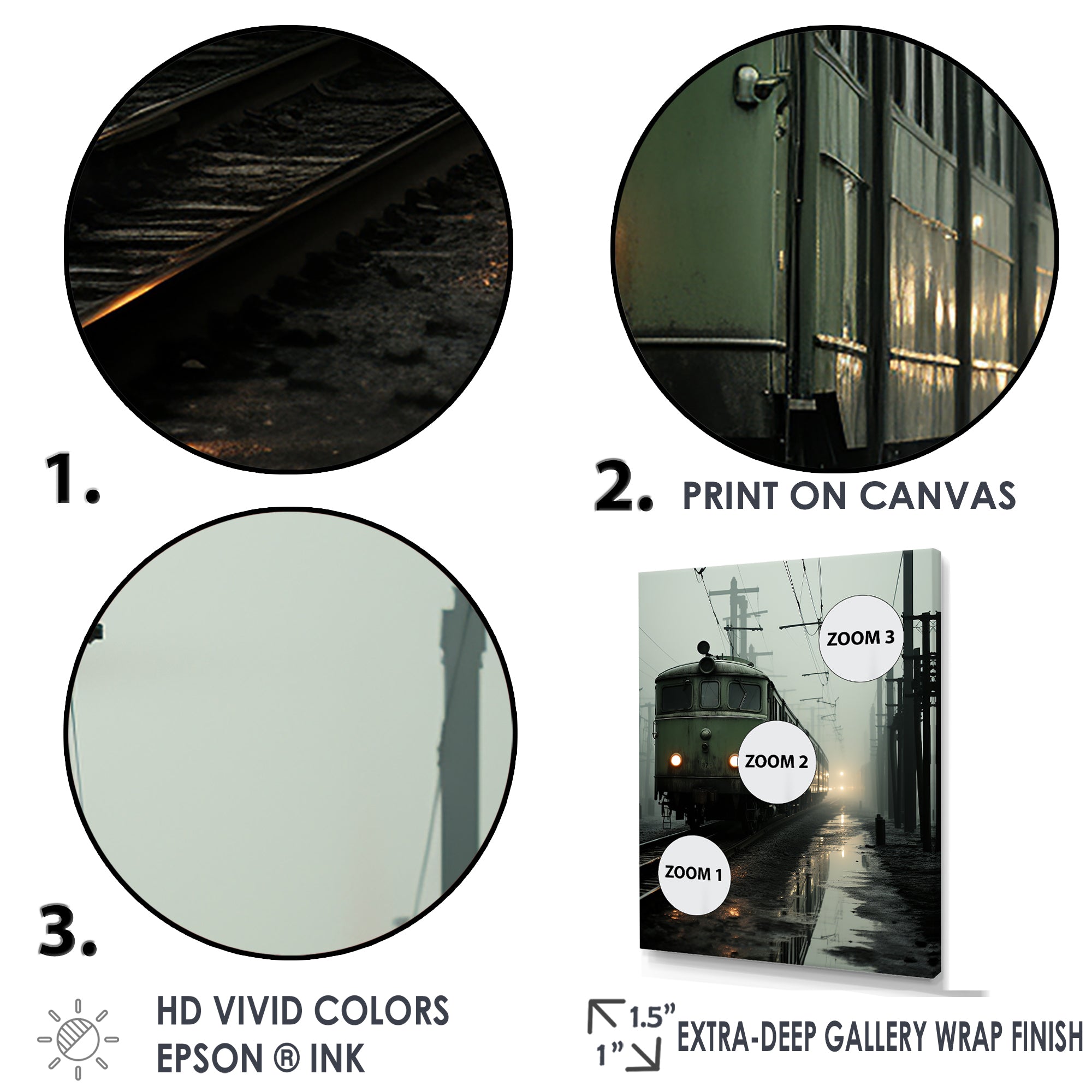 Comforting Moody Train Journey - Train Canvas Wall Art