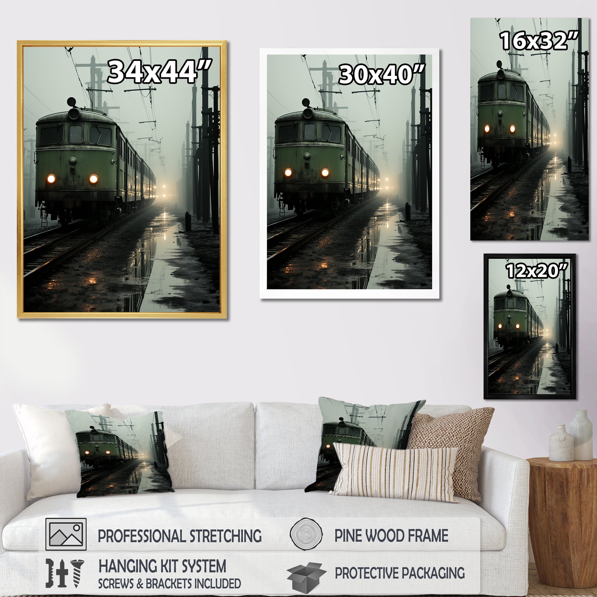 Comforting Moody Train Journey - Train Canvas Wall Art