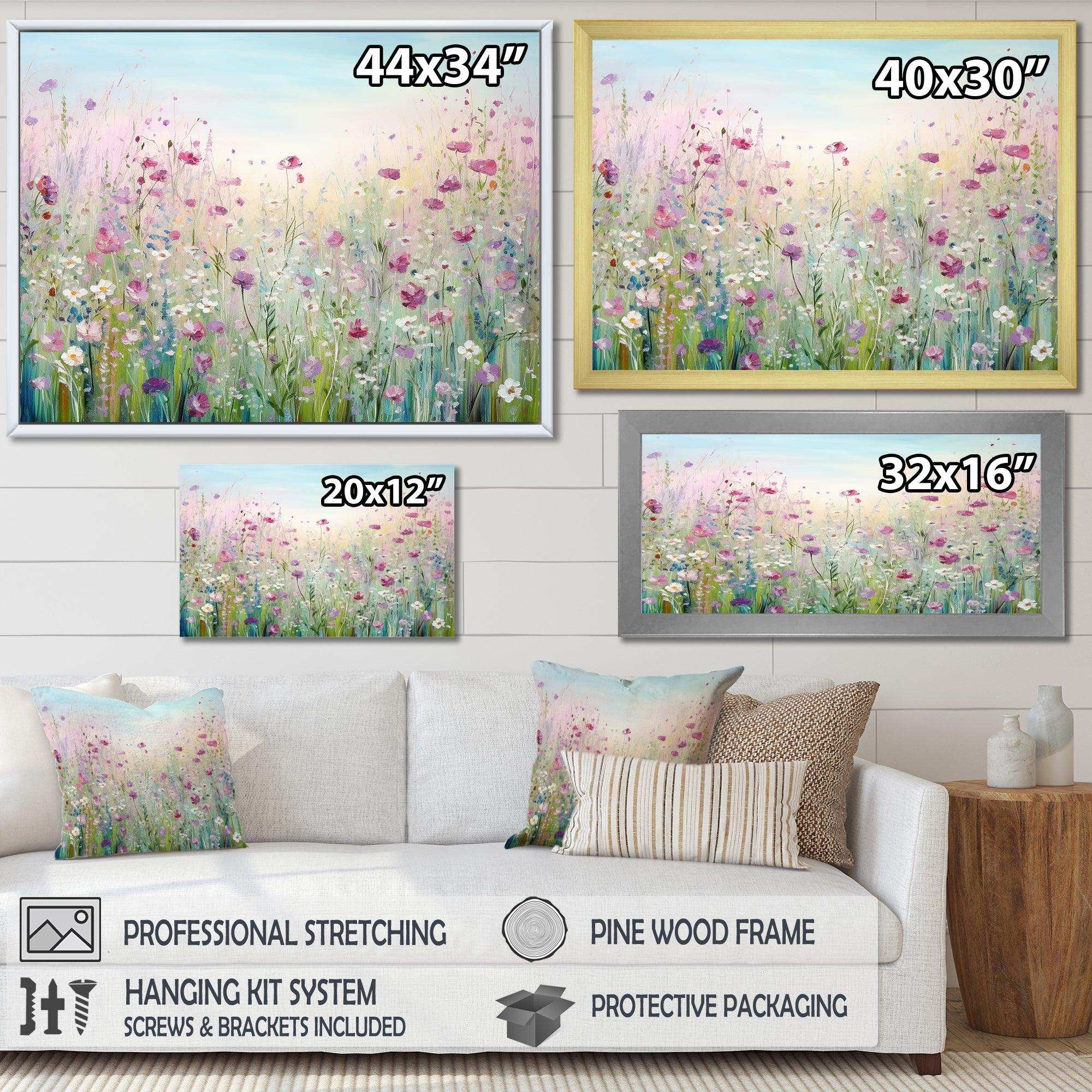Wild Flowers Meadows - Floral Canvas Wall Art