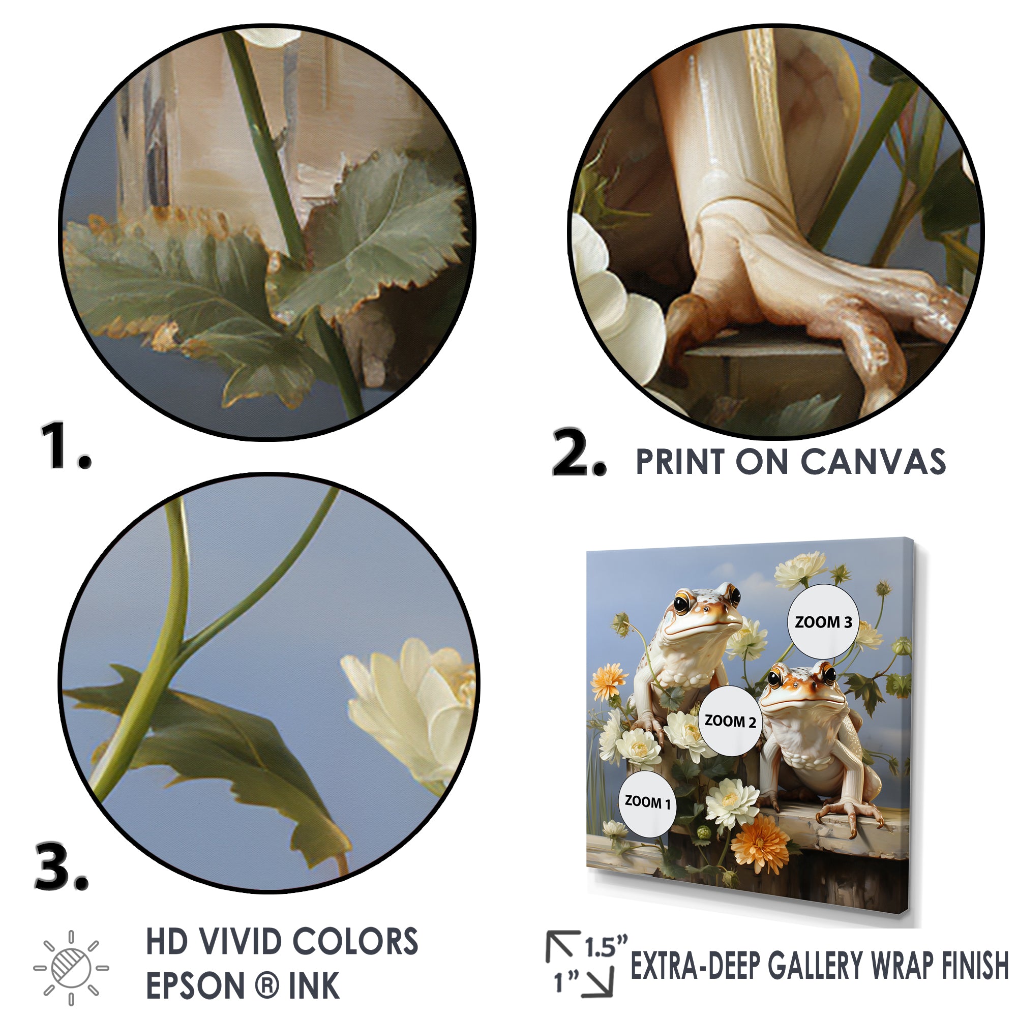Contemporary Frog Serenity - Green Frog Wall Art