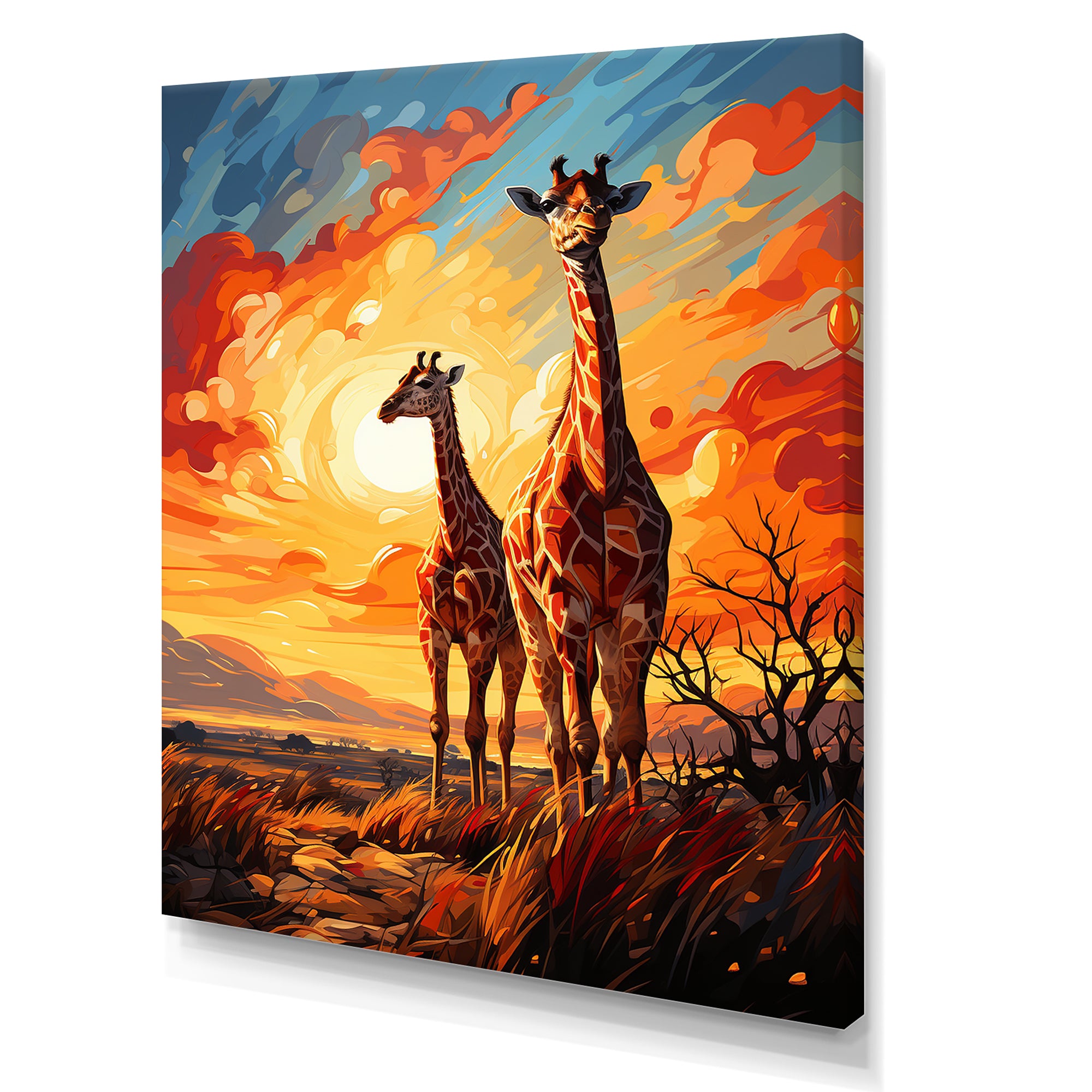 Giraffe African Horizon - Giraffe Wall Art Prints