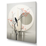 Grey Japanese Bird Ink Portrait - Gray Bird Wall Art