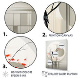 Grey Japanese Bird Ink Portrait - Gray Bird Wall Art