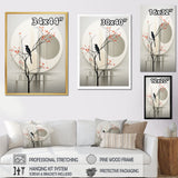 Grey Japanese Bird Ink Portrait - Gray Bird Wall Art