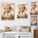 A Classic Art Study Of A Hot Air Balloon In Flight Wilderness - Hot Air Balloon Canvas Wall Art