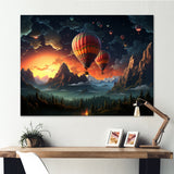 Hot Air Balloon Cosmic Magic - Hot Air Balloon Canvas Wall Art