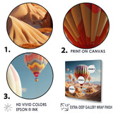A Cubist Interpretation Of Hot Air Balloons In The Desert - Hot Air Balloon Canvas Wall Art