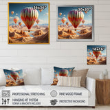 A Cubist Interpretation Of Hot Air Balloons In The Desert - Hot Air Balloon Canvas Wall Art