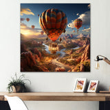 A Fantasy Art Depiction Of Hot Air Balloons - Hot Air Balloon Canvas Wall Art