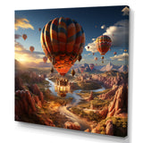 A Fantasy Art Depiction Of Hot Air Balloons - Hot Air Balloon Canvas Wall Art