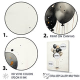 Minimalist Depiction Of Balloons - Hot Air Balloon Canvas Wall Art