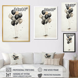 Minimalist Depiction Of Balloons - Hot Air Balloon Canvas Wall Art