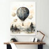 Minimalist Depiction Of A Hot Air Balloons Sky Magic - Hot Air Balloon Canvas Wall Art