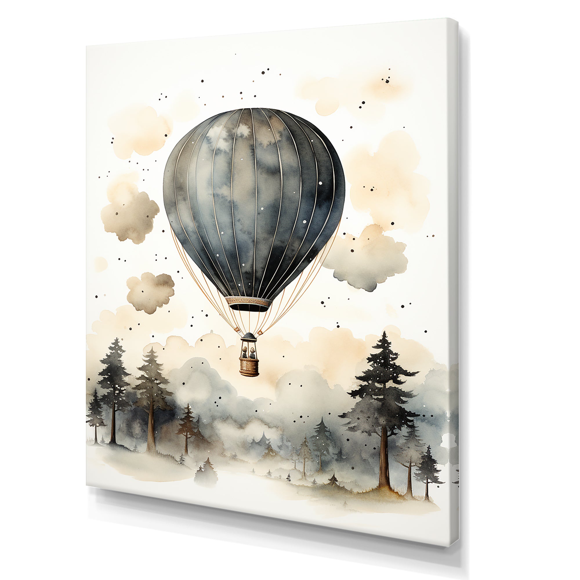 Minimalist Depiction Of A Hot Air Balloons Sky Magic - Hot Air Balloon Canvas Wall Art