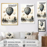 Minimalist Depiction Of A Hot Air Balloons Sky Magic - Hot Air Balloon Canvas Wall Art