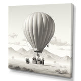 Monochromatic Hot Air Balloon Take Off - Hot Air Balloon Canvas Wall Art