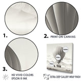 Monochromatic Hot Air Balloon Take Off - Hot Air Balloon Canvas Wall Art