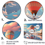 A Playful Hot Air Balloons Bliss - Hot Air Balloon Canvas Wall Art