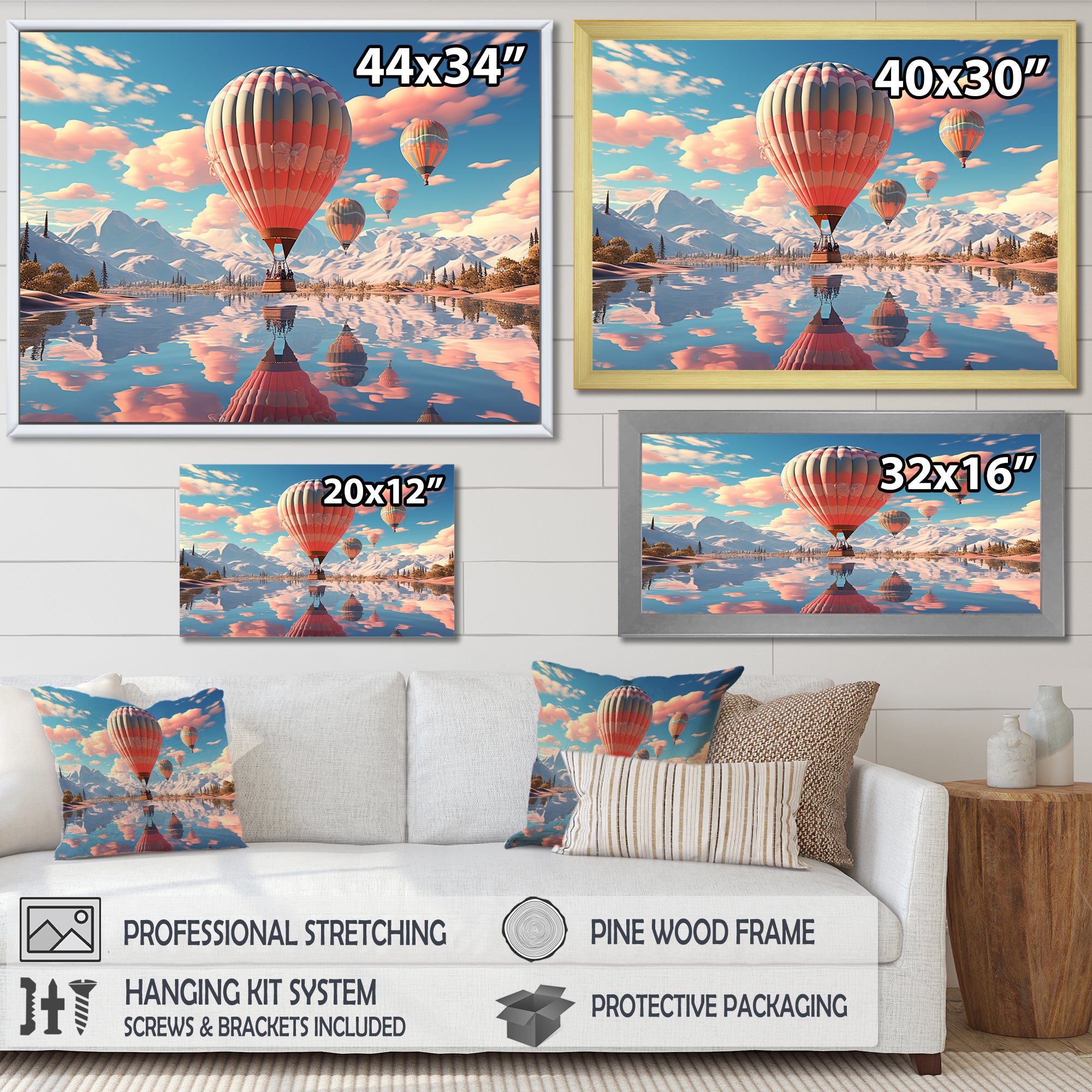 A Playful Hot Air Balloons Bliss - Hot Air Balloon Canvas Wall Art