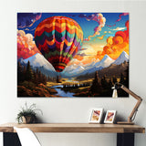 Pop Art Hot Air Balloons Aerial Views - Hot Air Balloon Canvas Wall Art