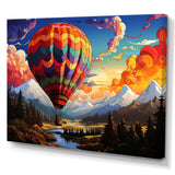 Pop Art Hot Air Balloons Aerial Views - Hot Air Balloon Canvas Wall Art