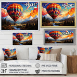 Pop Art Hot Air Balloons Aerial Views - Hot Air Balloon Canvas Wall Art