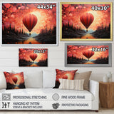 Coral Hot Air Balloons Take Flight - Hot Air Balloon Canvas Wall Art