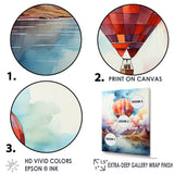 Watercolor Hot Air Balloon Mountain Wonders - Hot Air Balloon Canvas Wall Art